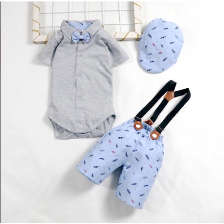 LG Setelan Jumper Suspender / Anak Bayi Laki-Laki / Setelan Jumper Suspender Bayi 0 - 6 Bulan