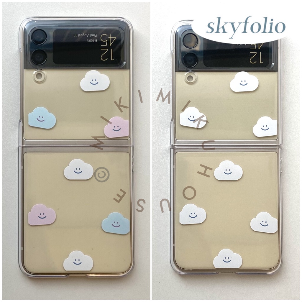 KOREA Z FLIP 3 CASE Z FLIP 4 SKY AESTHETIC OFFICIAL KOREAN CASING ZFLIP3 FLIP3 SKYFOLIO HARD SAMSUNG