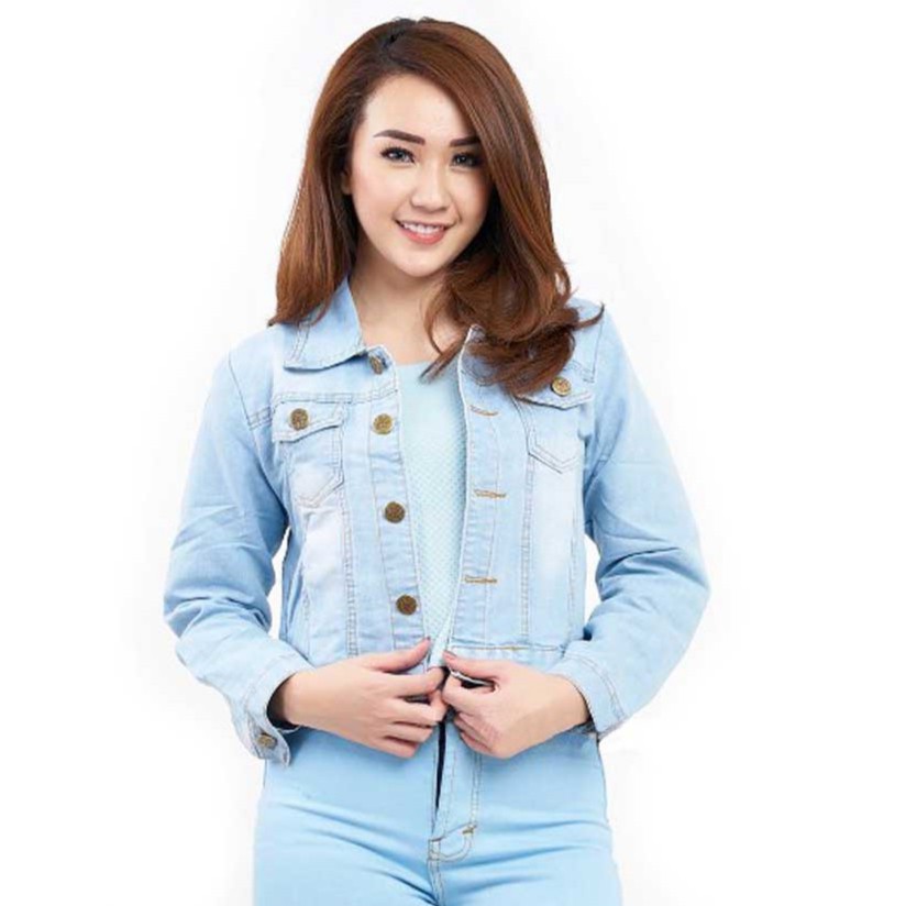 Bess - Jacket Jeans CROP Wanita / Cewek Atasan Jeans Gaul / Modis / Jacket CROP jeans Terlaris!!!