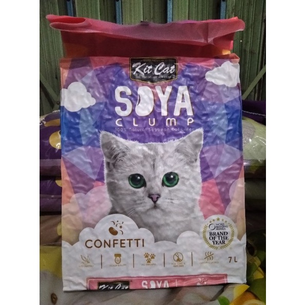 Pasir Kucing Kit Cat Soya Tofu 7liter pasir Soya Aroma Confetti