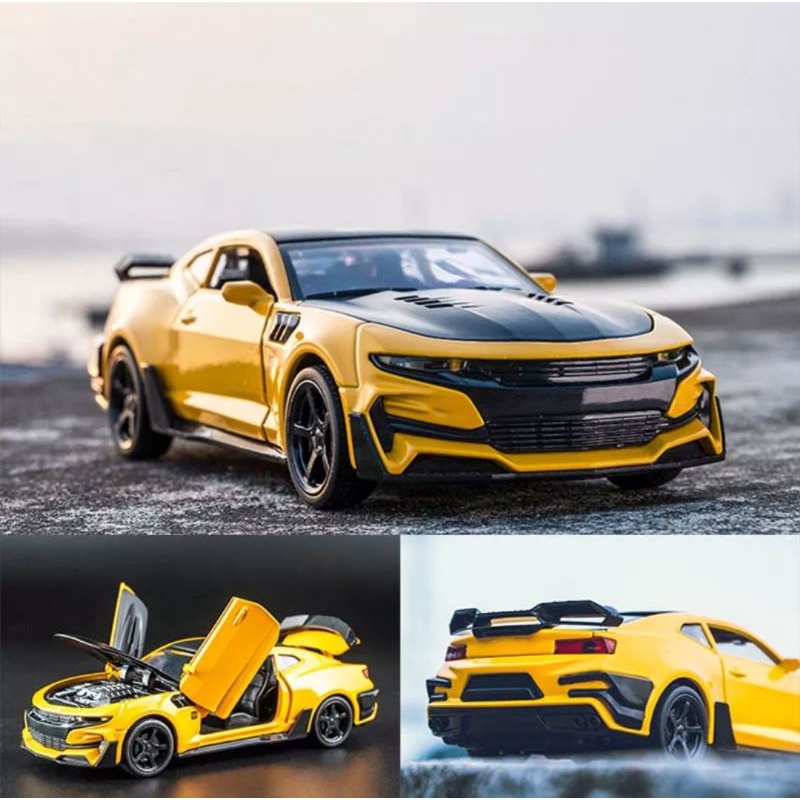 DIECAST Mobil Chevrolet Camaro Transformer Skala 1:32 Miniauto Original Top Model Metal Collection