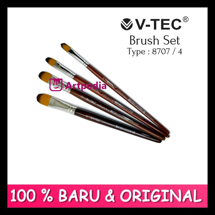 

V-Tec Brush 8707 Set 4 - Kuas Lukis Set 4 / Kuas Vtec Terlengkap