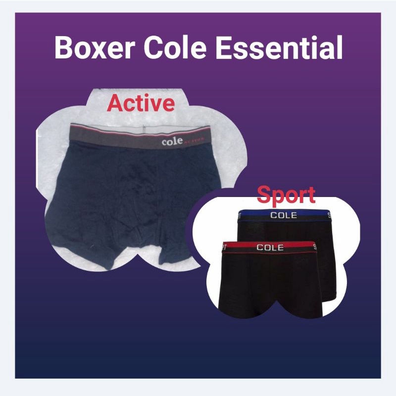 Boxer Pria Merk Cole Original Active atau Sport