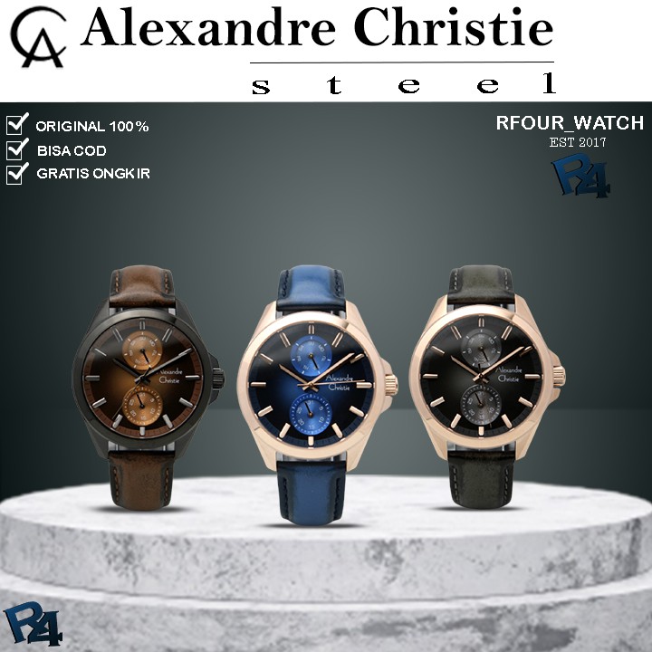 JAM TANGAN ALEXANDER CHRISTIE PRIA KULIT ORIGINAL ALEXANDRE CHRISTIE PRIA JAM ALEXANDER CRISTIE 6573