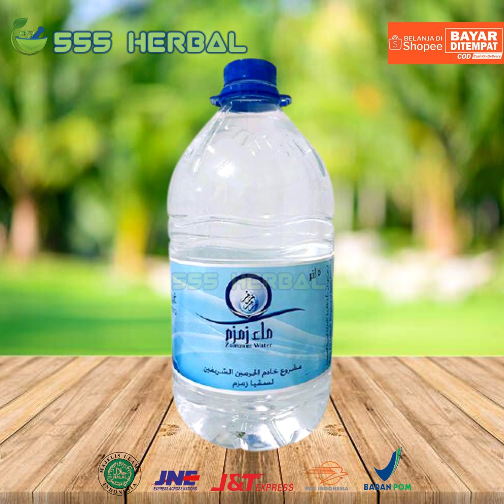 

Air Zamzam 5 Liter Asli Original Arab Saudi Kemasan Bulat Plus Kardus