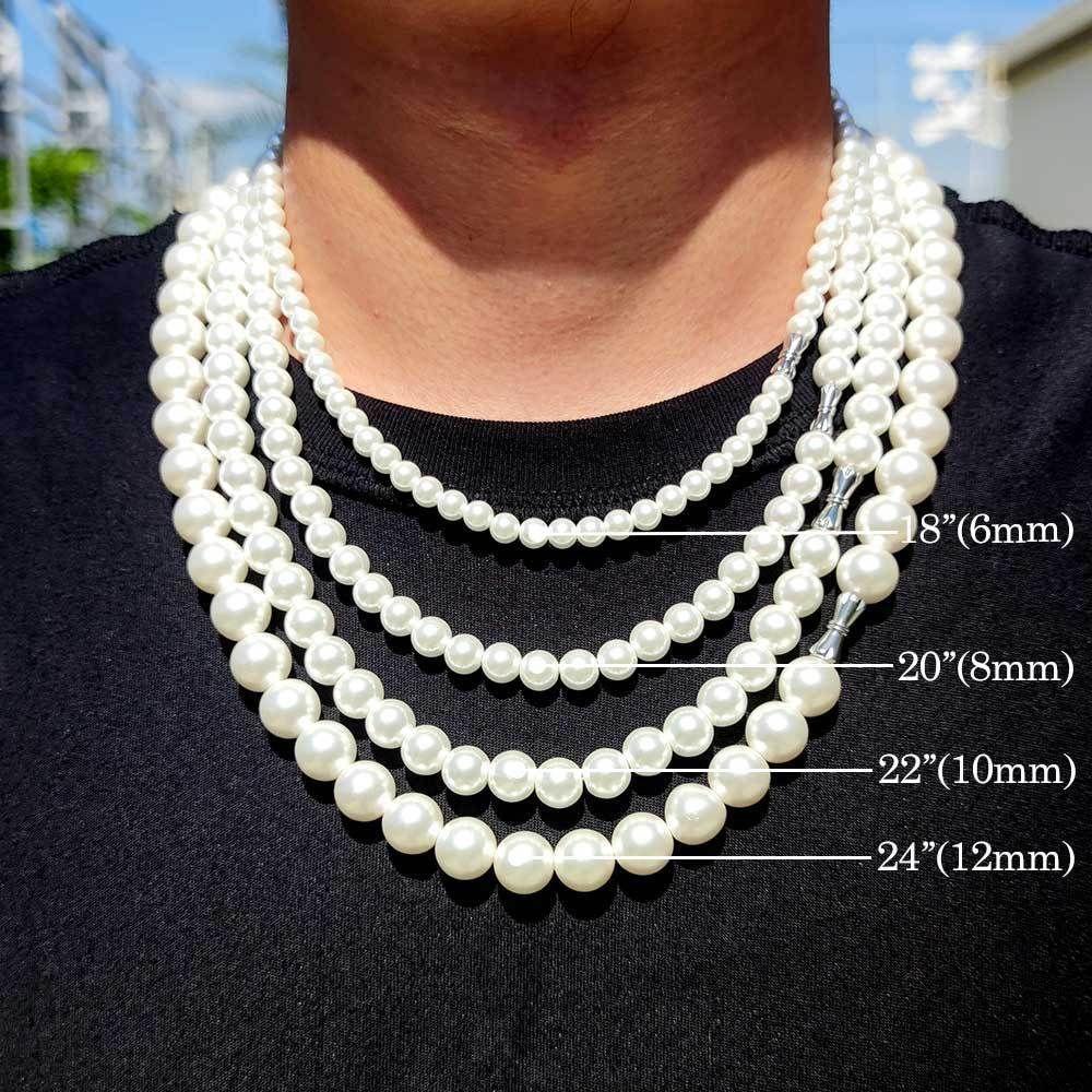 Kalung Mutiara Nanas Baru Trendi Untuk Wanita Pria Hip Hop Kalung Manik Putih