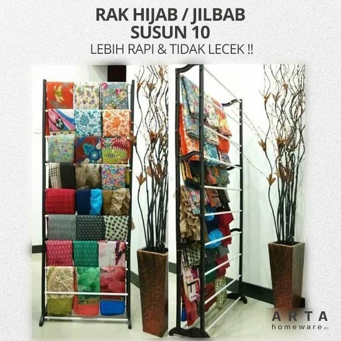 HIJAB RAPI  RAK JILBAB BESI / RAK JILBAB 10 SUSUN / RAK JILBAB GANTUNG TERMURAH.,.,.,..,