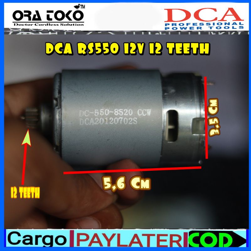 DINAMO DCA Rs550 Motor Dinamo Dc 12V 12 teeth, Dca bor tangan Cordless