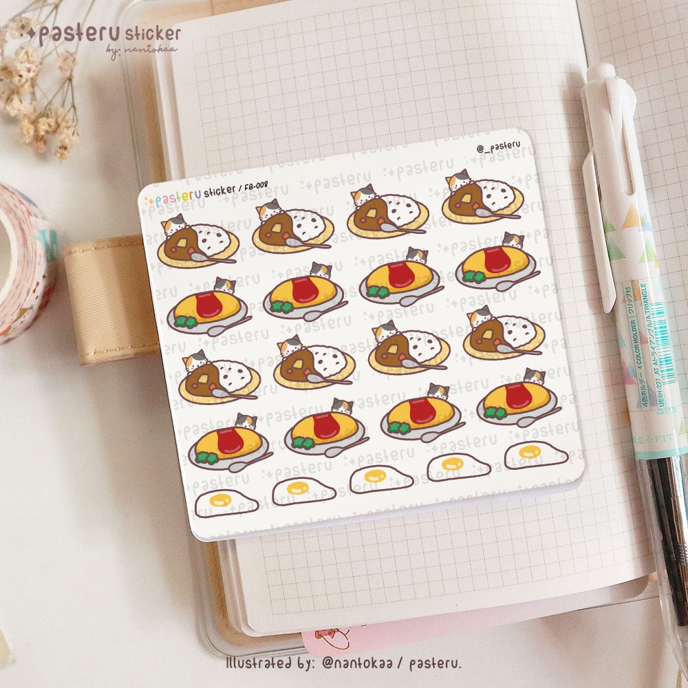 

Kawaii Rice Curry Omelette | Pasteru Planner Journal Sticker