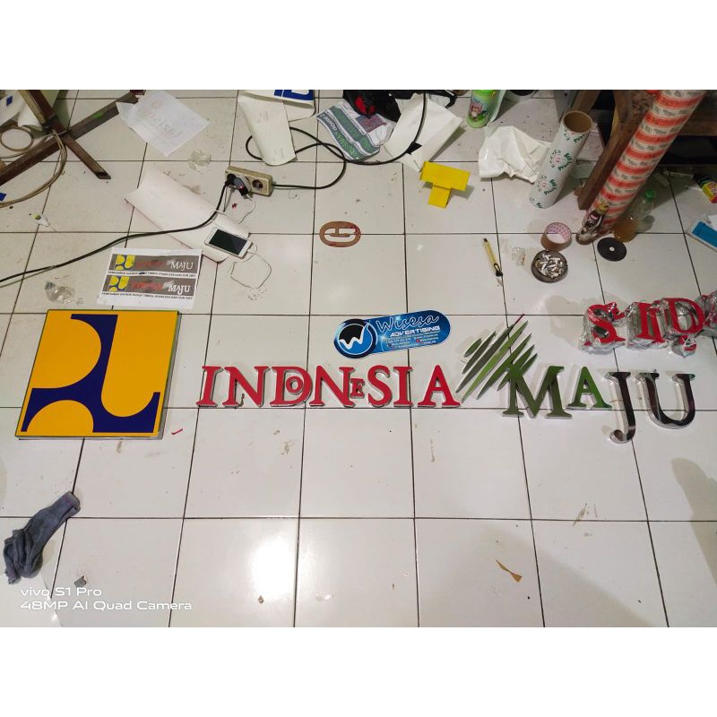 

Huruf Timbul Stainless INDONESIA MAJU standar Nasional