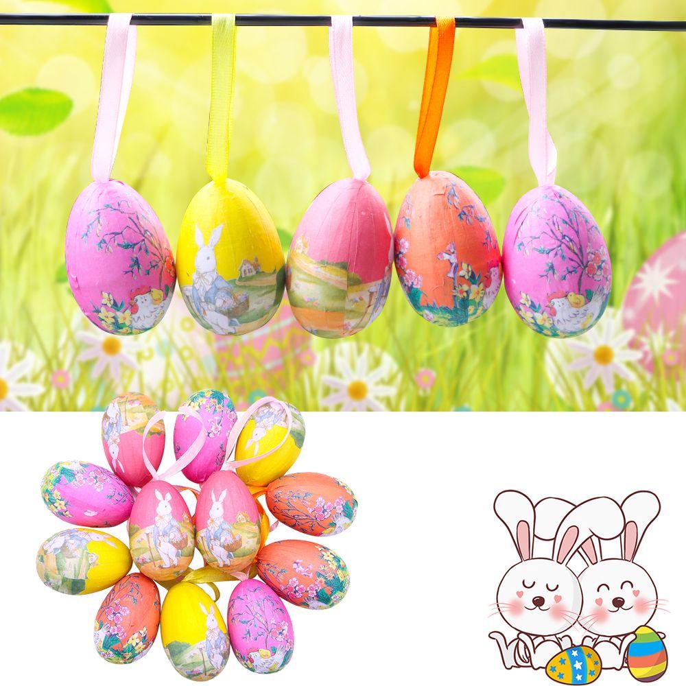 Preva 12Pcs Telur Paskah Nikmat Baru Hadiah Anak Hiasan Gantung