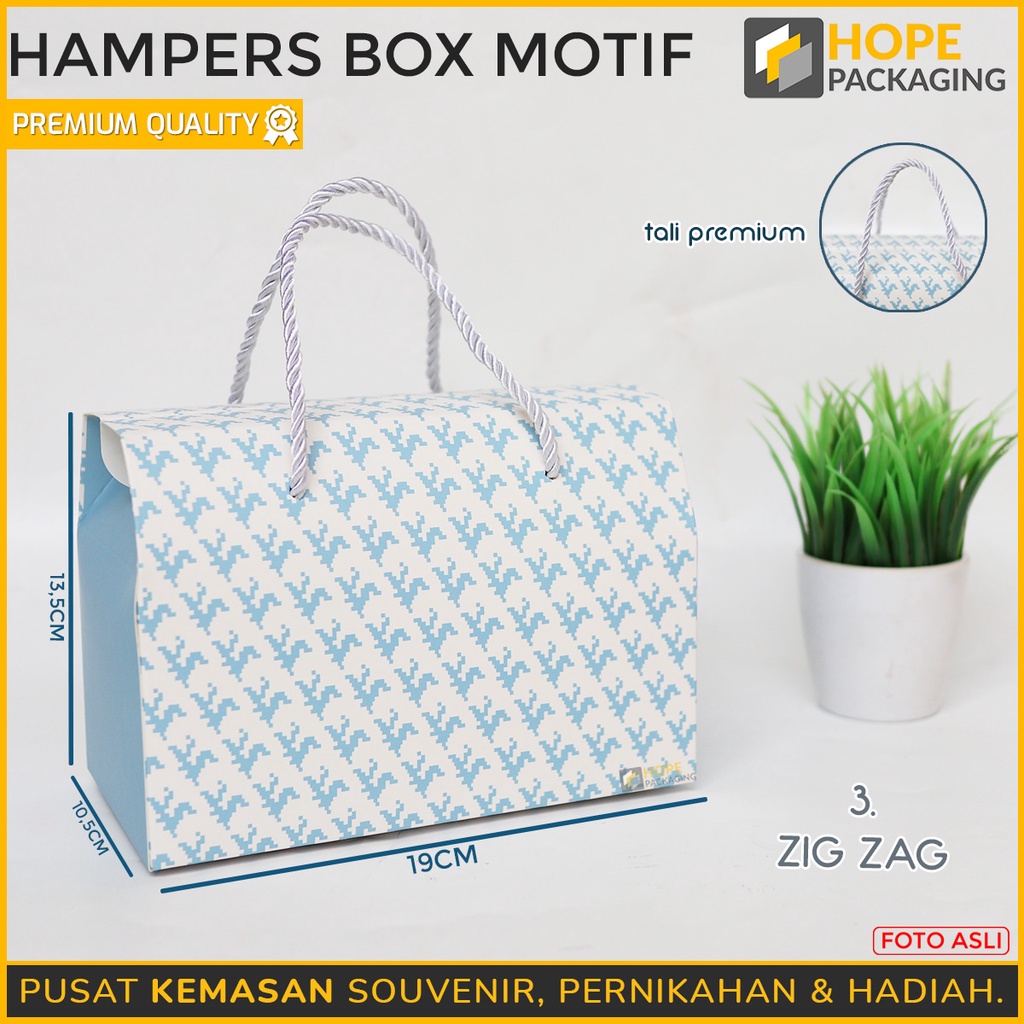 [ 3 PCS ] Sale Murah Hampers Gift Box Paper Lebaran / idul fitri Bungkus Kacang Buah Kue mubarak Kranjang Cola Motif cerry zig zag