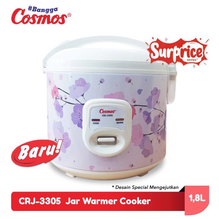 Rice Cooker / Magic Com Cosmos CRJ-3305 Kapasitas 1,8 Liter Non Stick