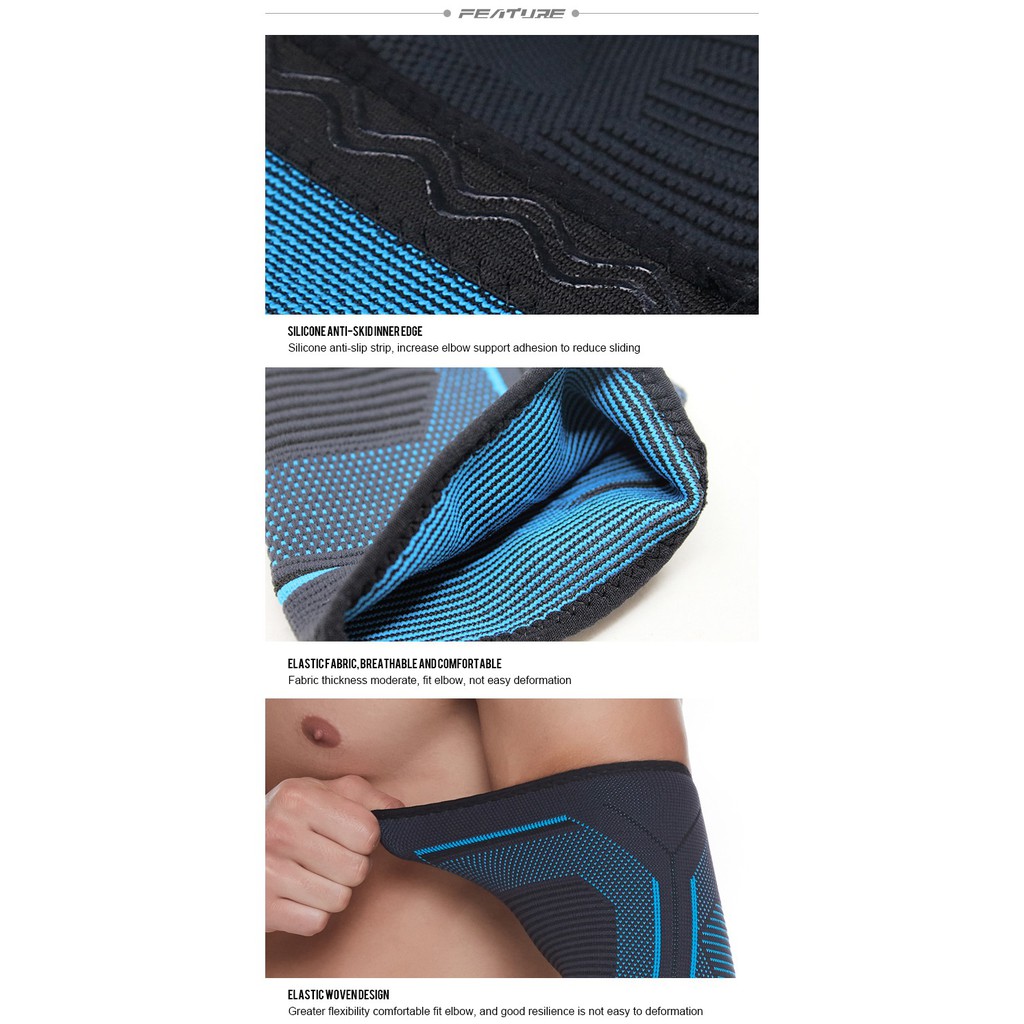 Elbow Sleeve Brace Support Elastic Pelindung Siku Tangan