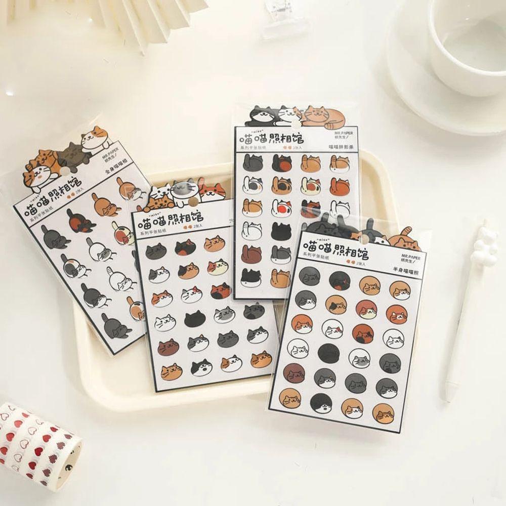 Lanfy Basic Stiker Handphone Kreativitas DIY Scrapbooking Meow Foto Studio Seri Diary Idol Kartu Dekorasi Bahan Sticker