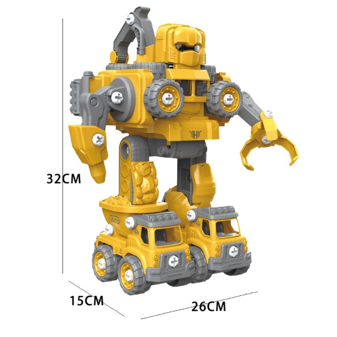 DIY Autobots 5in1 5 mobil konstruksi mainan anak impor robot