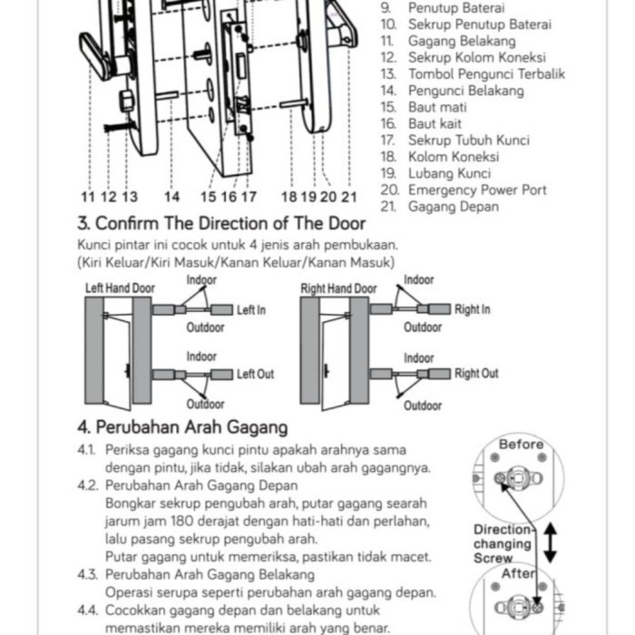 Bardi Smart Door Lock Handle RFID-Fingerprint Plus Pemasangan JAKARTA