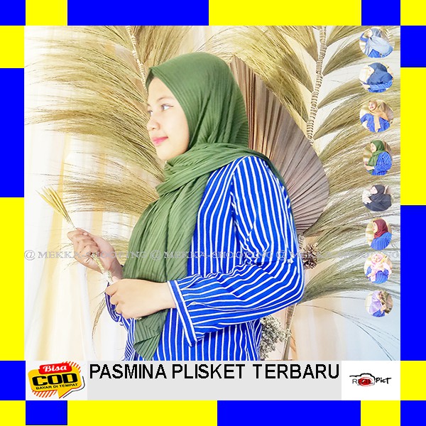 PASHMINA PLISKET TERBARU 2021/ HIJAB TREND MASAKINI/ PASMINA TERMURAH