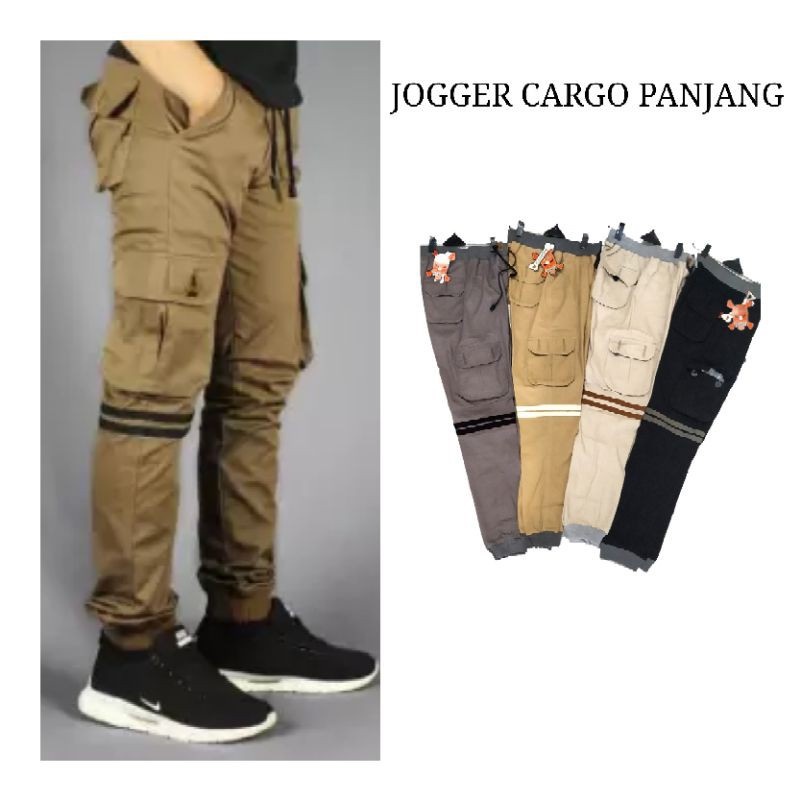 Celana Jogger Cargo Pria Tali Pinggang Kolor Melar / Celana Cargo Joger Pria / Celana Rip Joger Katu