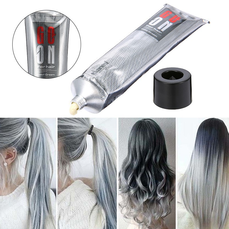 Dt Unisex Grannyhair Punk Permanent Light Gray Silver Color Hair Dye Cream 100ml