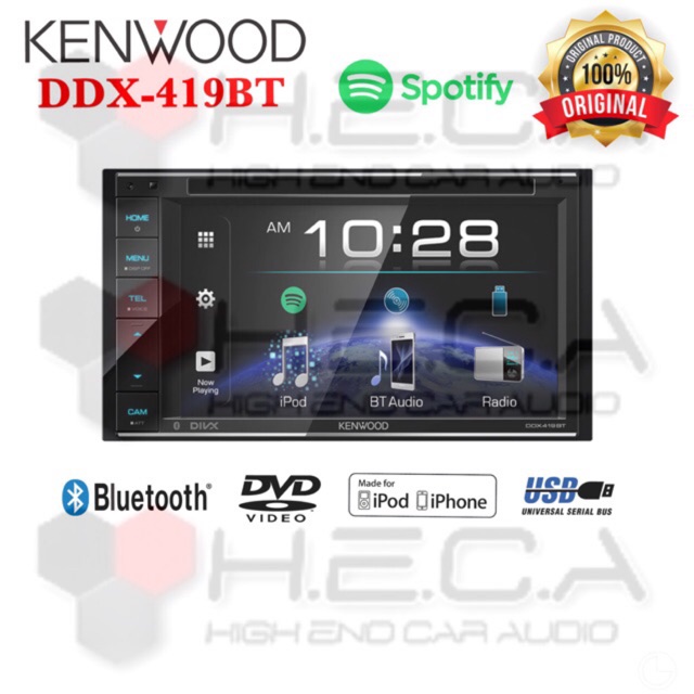 Kenwood DDX-419BT Head Unit DDX 419 BT Tape Mobil Double Din Audio DDX419BT 2din Bluetooth DDX 419BT