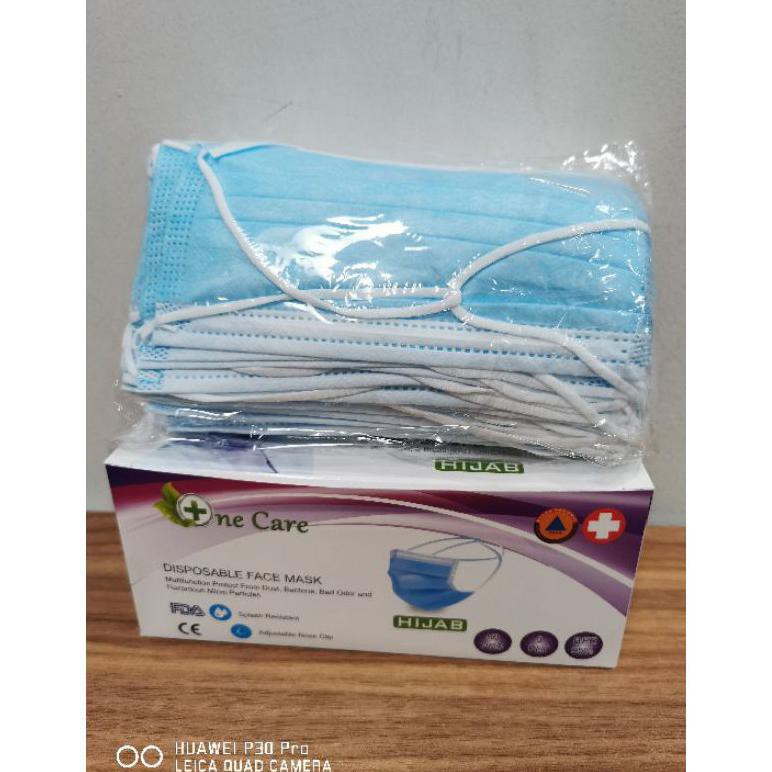 MASKER HIJAB 3 ply Headloop / Masker hijab 3 ply