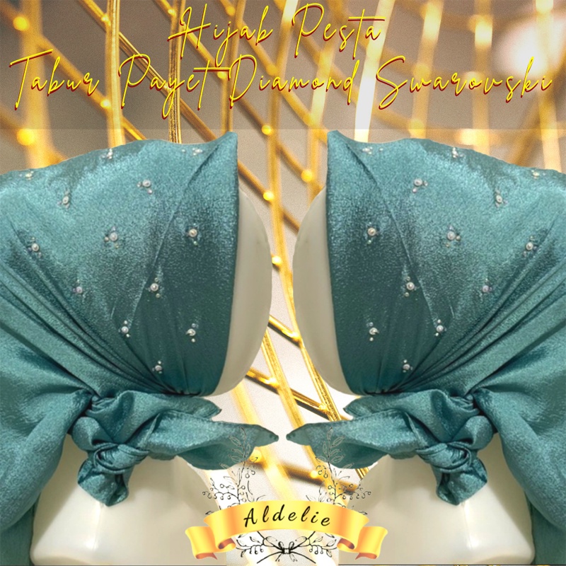 Jilbab Segi Empat Pesta Simple Terlaris Bahan Gliter Kilat Premium Bukan Bahan Biasa Hijab Payet Tab