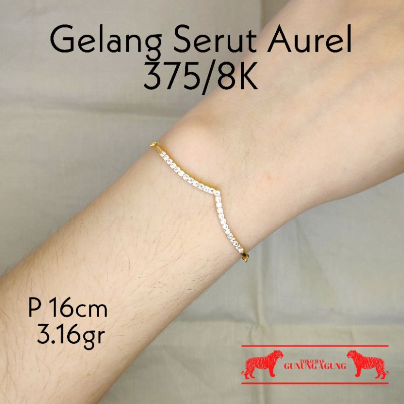 New Collection Gelang Serut Aurel Emas Kuning Muda Kadar 375/8K Termurah Viral Bekasi