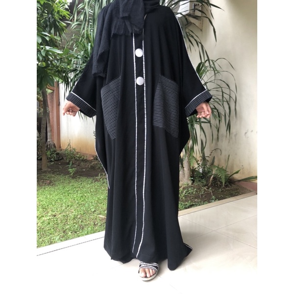 abaya gamis arab dubai saudi kaftan jalabiya bigsize jumbo big hitam jetblack mesir request size
