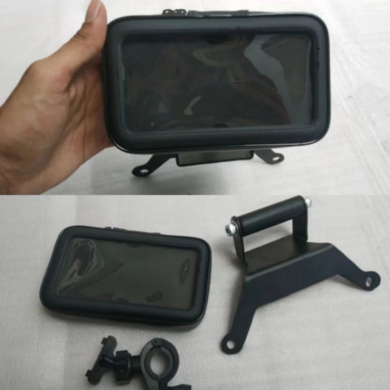 PAKET BRACKET BRAKET BREKET PHONE HOLDER GPS WATERPROOF HP UNTUK MOTOR YAMAHA XMAX X MAX