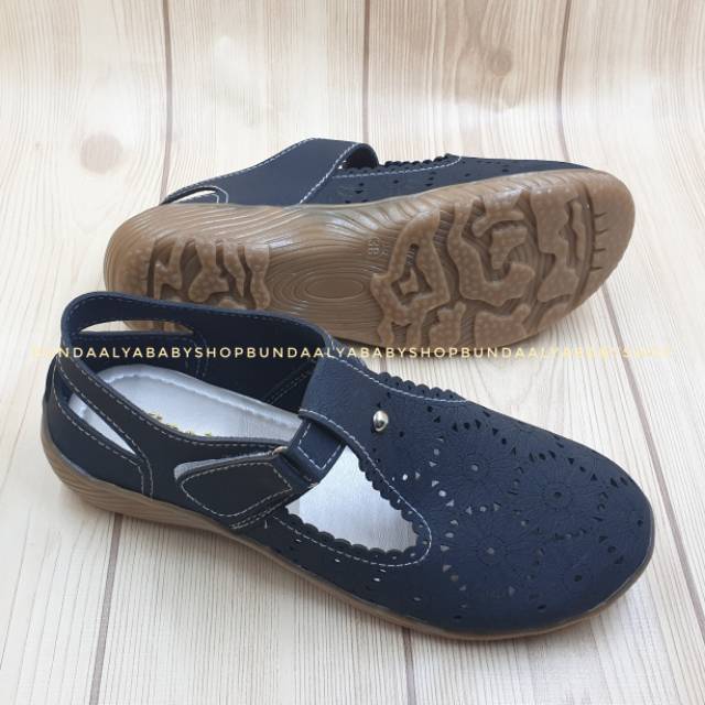 Sepatu Wanita Formal HITAM - Sepatu Dewasa - Sepatu Cewek - Sepatu Velcro - Sepatu Wanita Kerja