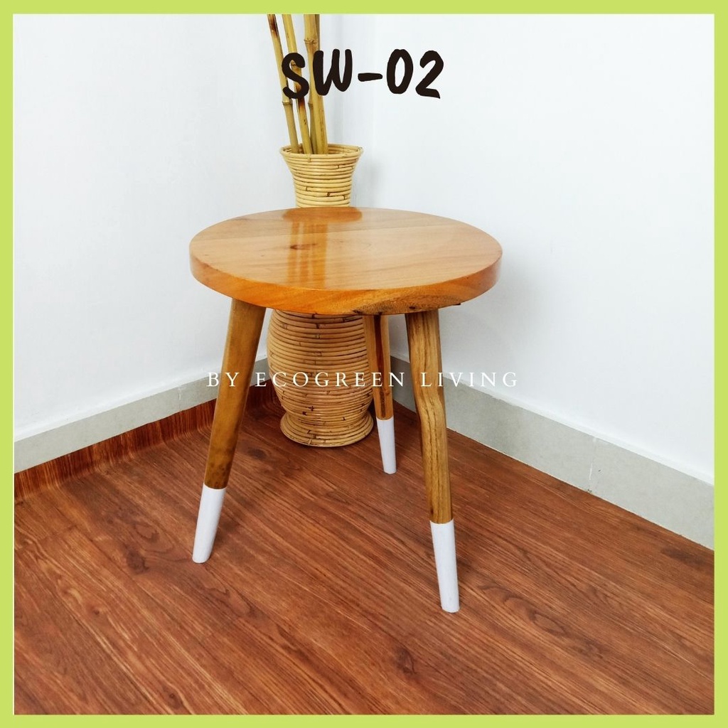 MEJA TERAS / MEJA KAYU RUSTIC / MEJA KAYU AESTHETIC / WOODEN  STOOL / STOOL KAYU