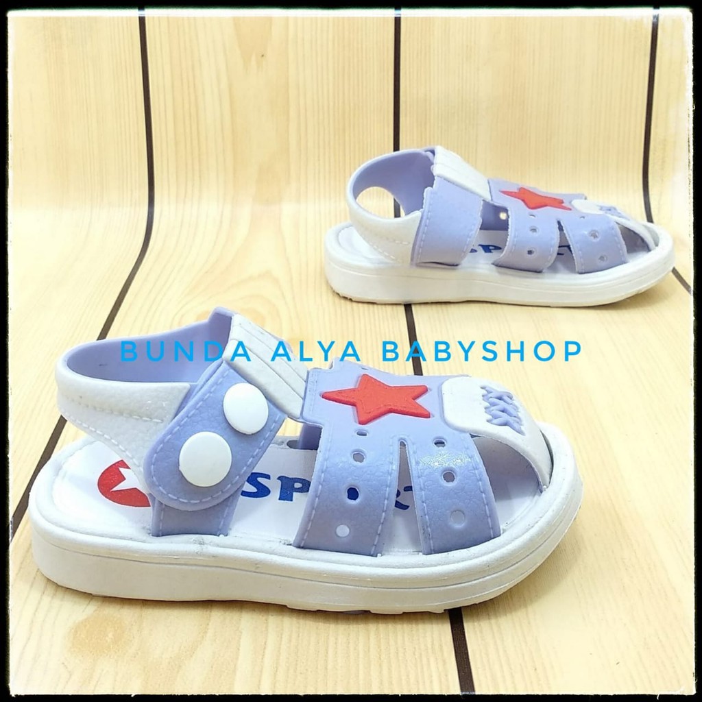 Sendal Anak Laki Laki IMPORT Usia 6 Bulan 1 2 Tahun BIRUMUDA - Sepatu Sandal Anak Cowok Bintang Lentur Alas Karet Anti Licin