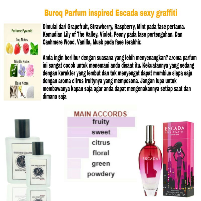 PARFUM WANITA SEXY GRAFITI ESCD WANGI TAHAN LAMA FRESH FRUITY