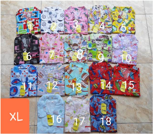 Termurah Piyama Anak katun catra rysya size MLXL 2-5thn, Sangat Murah grosir dan ecer