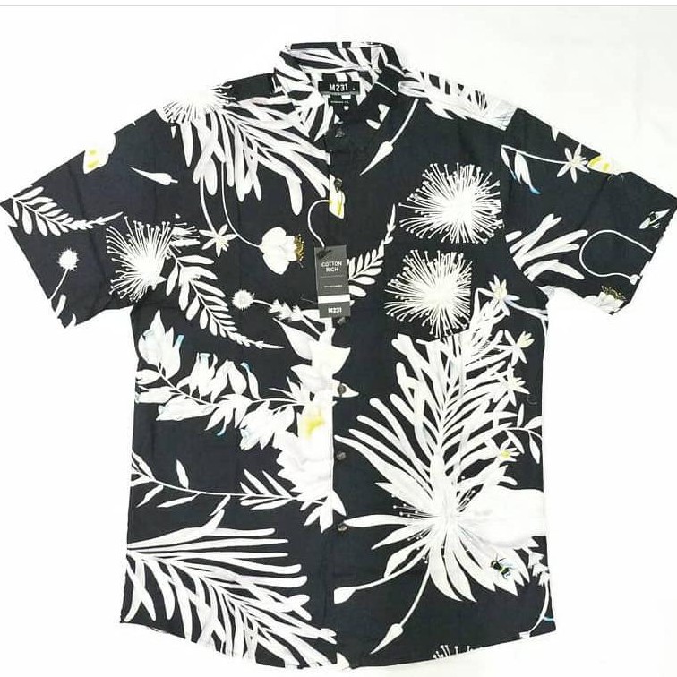 M231 KEMEJA BATIK PRIA LENGAN PENDEK/ M231101677/ KEMEJA BATIK HITAM