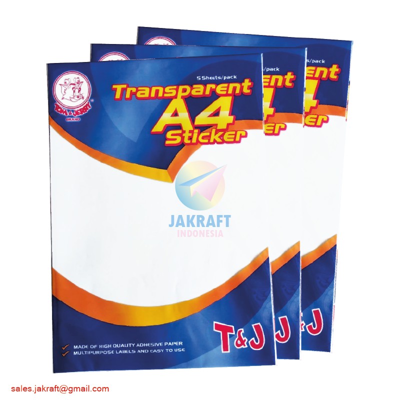  5 Lembar Kertas Stiker  Transparan  TOM JERRY 