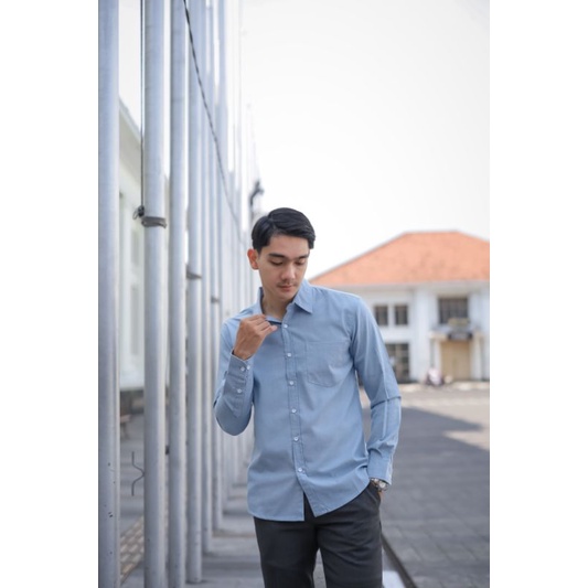 Mubeng Kemeja Royal Oxford Blue Sky