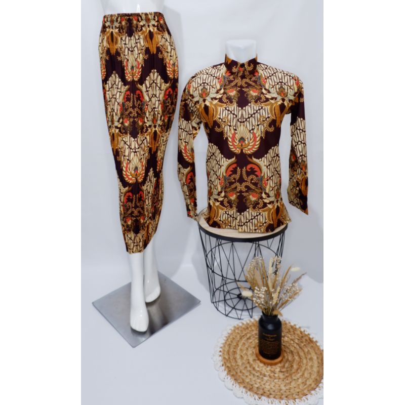 Baju batik couple / batik couple / batik set / batik lengan panjang / rok set