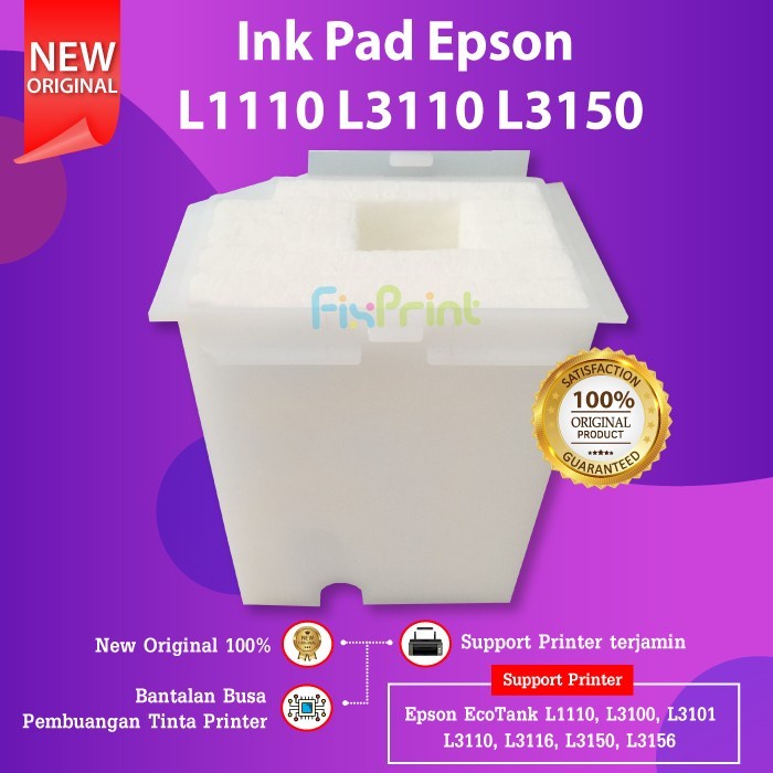 Ink Pad Box Epson L3110 L3210 L3250 Inkpad Pembuangan L1110 L1210 L1250 L1256 L3100 L3116 L3216 L3150 L3156 L3250 L3256 L5190 L5290 L5296