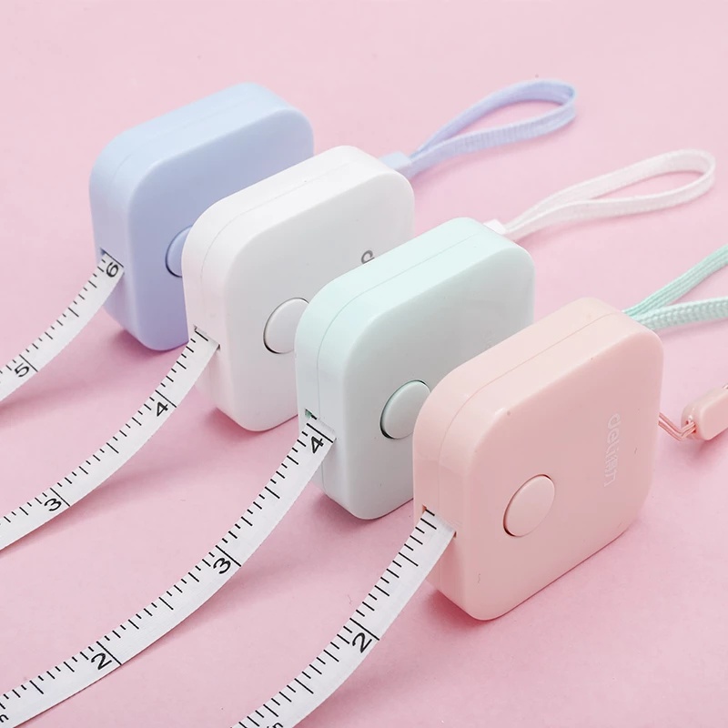 1.5M Portable Macaron Multi-color Square Tape Measure / Cute Small Soft Ruler With Lanyard / Office School Supply