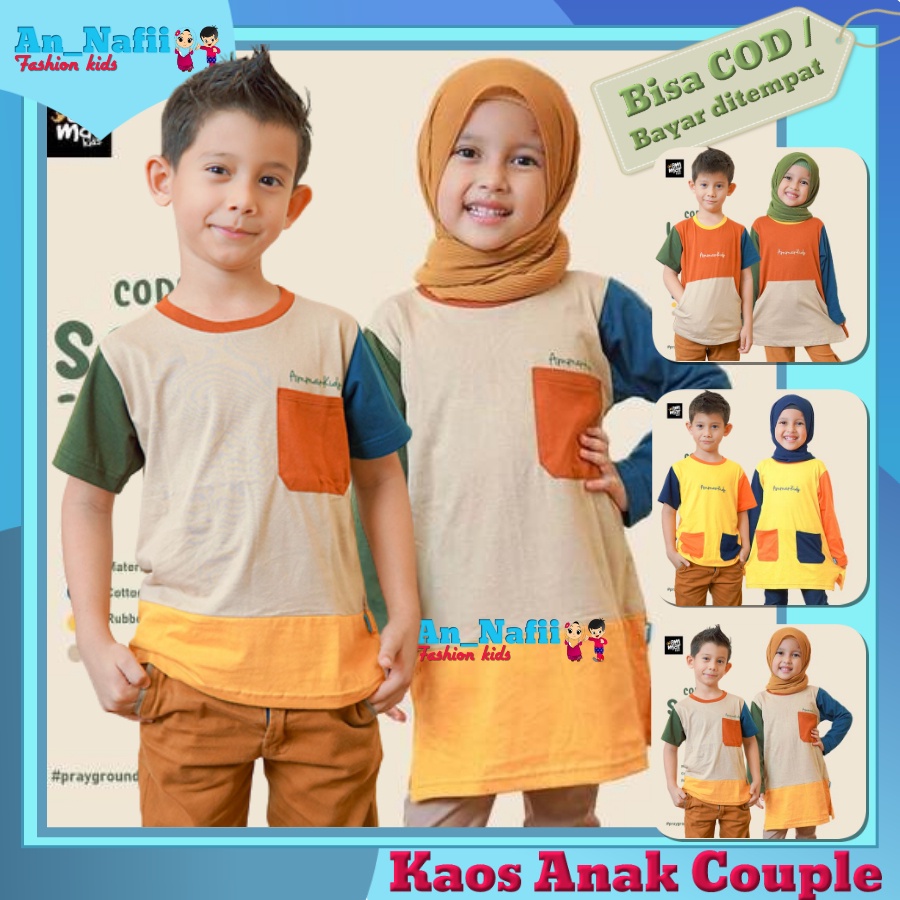 Baju Couple Anak Laki Laki Dan Perempuan Ammar Kids 3 - 12 Tahun Cowok Cewek Baju Harian Anak Perempuan Laki Laki Couple Bumi Series