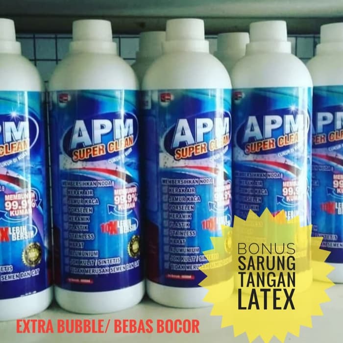 APM Superclean + BONUS KUAS Penghilang Noda Bandel, Pembersih Lantai, Jamur Kaca