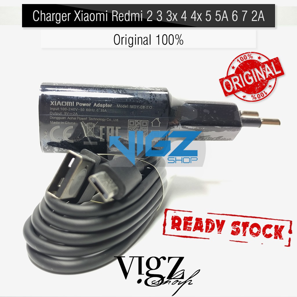 Charger Xiaomi Redmi 2 3 3x 4 4x 5 5A 6 7 2A Micro USB Original 100%