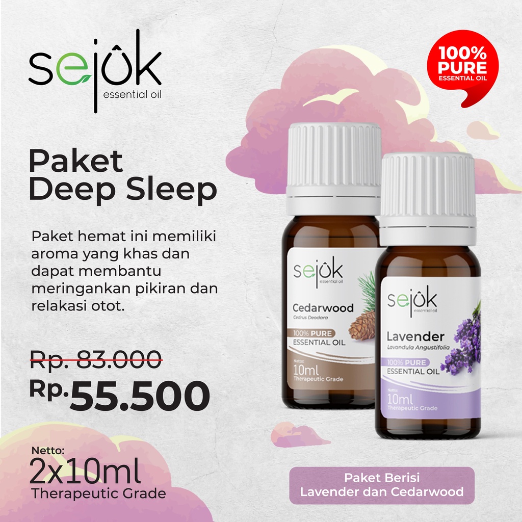 SEJUK Paket Deep Sleep Essential Oil / Paket Hemat Aromaterapi Tidur Lelap Pure 100%