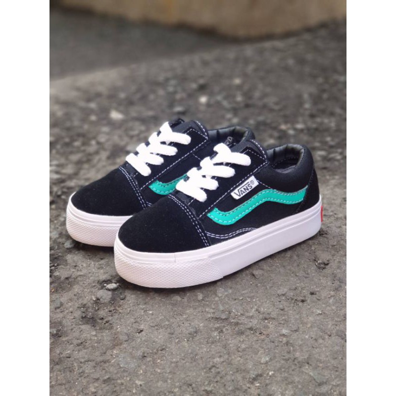 SEPATU ANAK VANS OLDSKOOL BLACK GREEN PREMIUM HIGH QUALITY SEPATU VANS ANAK OLDSKOOL