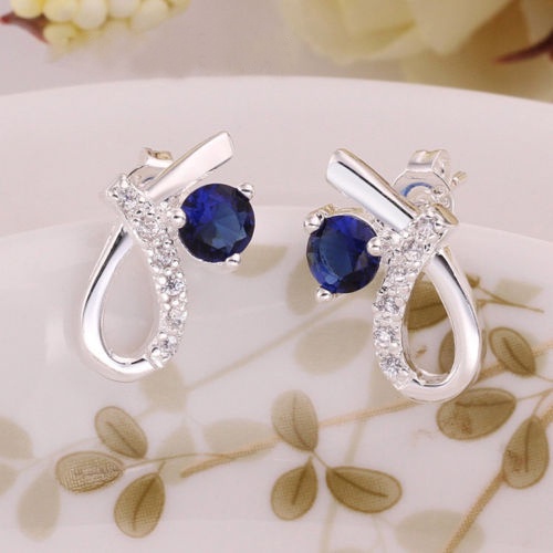 Hu Hu Hu Hu Hu Alat Bantu Pasang Kacamata♡ Anting Tusuk Lapis Silver Desain Simpul Hias Zircon Elegan Untuk Wanita