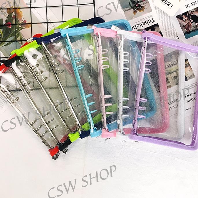 

KODEf4F9r--A5 Zipper Binder Glitter Transparent Binder Zipper Binder K-pop Photo Card Binder Album