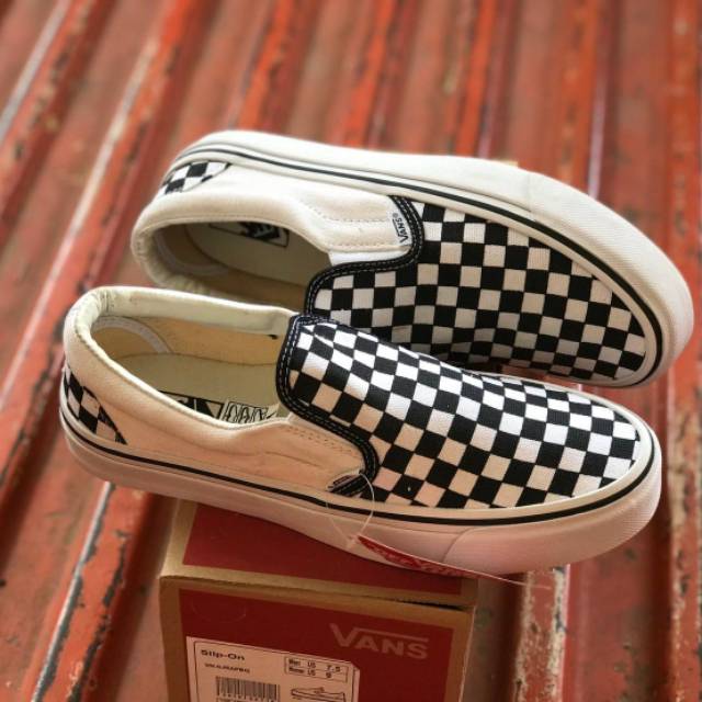 SEPATU43 VANS SLIP ON FULL BLACK HITAM COKLAT OLDSKOOL ERA SK8