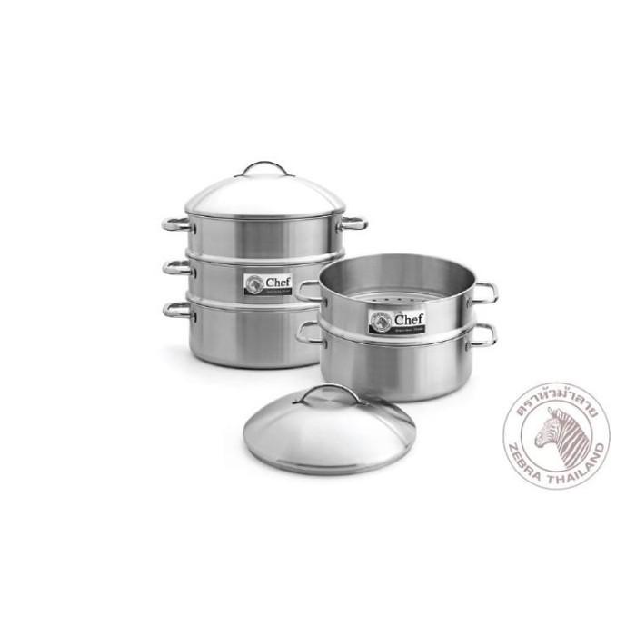 Panci Zebra 4 Pcs Steaming Set Chef 36 Cm (264375) / Panci Steam